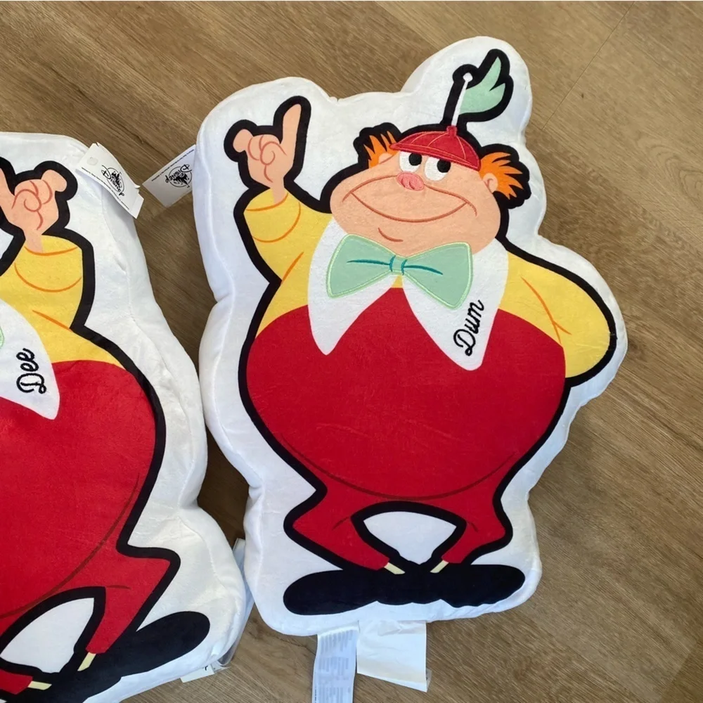 Disney Tweedle Dee and Tweedle Dum Decorative Pillow set Alice in Wonderland